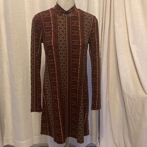 BCBGENERATION SIZE XS long sleeve fall BCBG black print dress